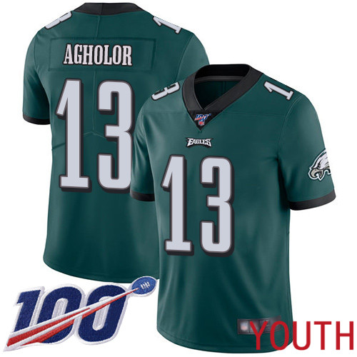 Youth Philadelphia Eagles 13 Nelson Agholor Midnight Green Team Color Vapor Untouchable NFL Jersey Limited 2
